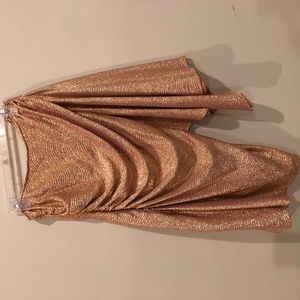 gold cocktail off the shoulder dress with heels